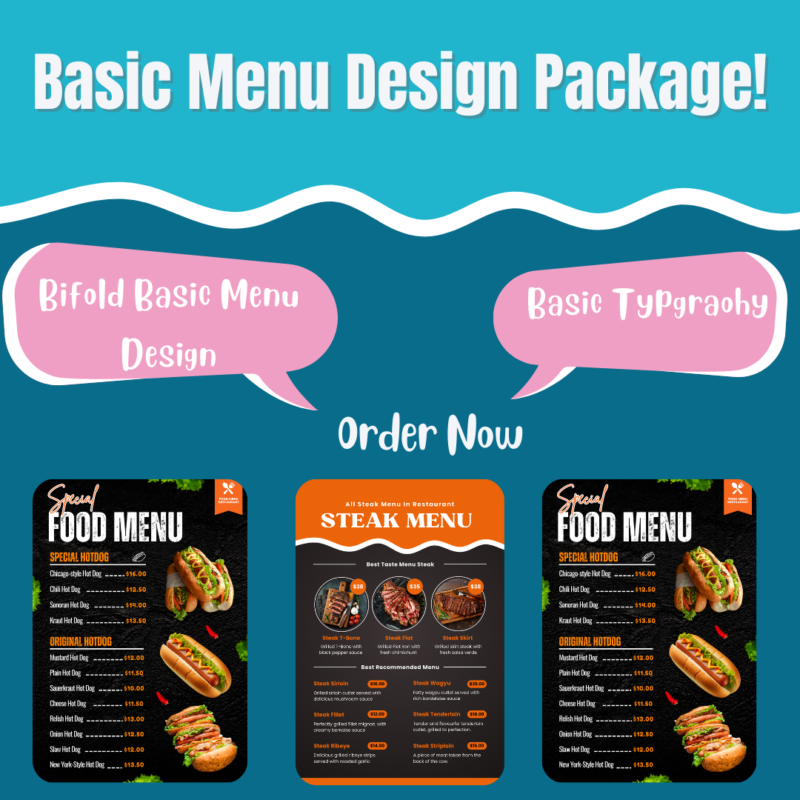 Basic Menu Design Package Deposit