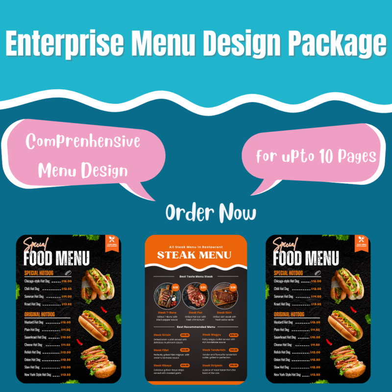 Enterprise Menu Design Package Deposit